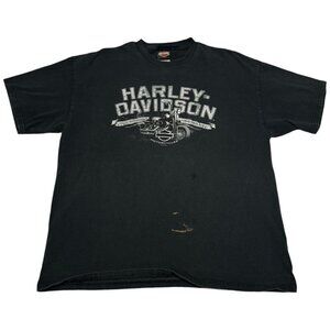 2010 Harley Davidson Mackinaw Michigan Stained‎ Shirt Adult XL